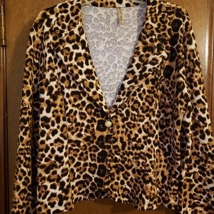 Short leopard blazer